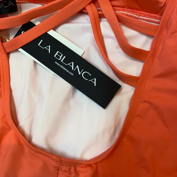 NWT La Blanca Cross Back Plus Size One Piece - Picture 5 of 5